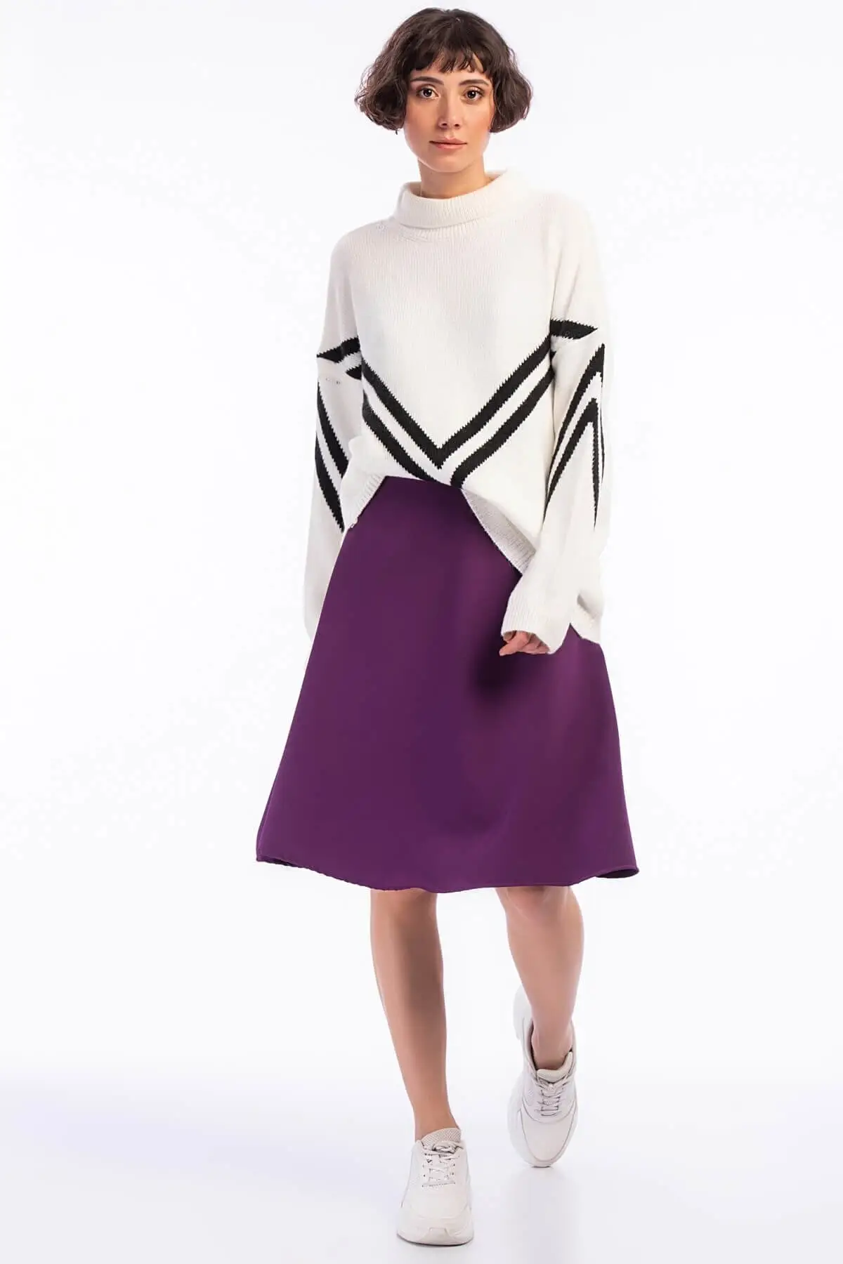 

Женская короткая юбка на молнии, фиолетовый цвет