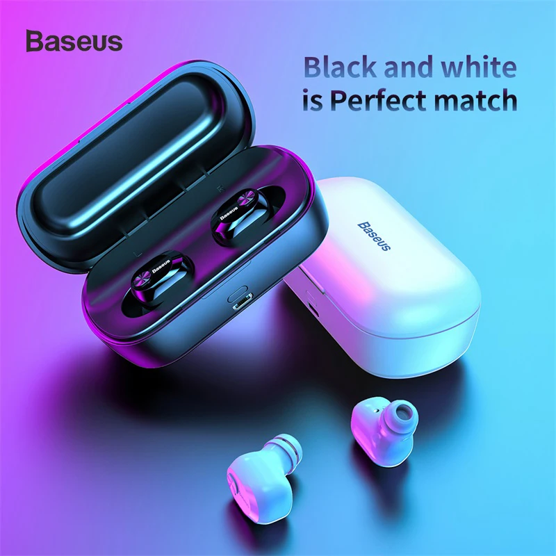 Baseus W01 TWS настоящие беспроводные блютуз наушники 5,0 умные Bluetooth Беспроводные наушники с микрофоном 6D стерео звук наушники для телефона