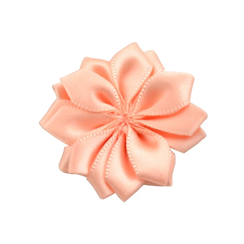 32-10pcs Nishine 1," 10 шт./лот 16 Petaled атлас с розочками лента цветы с жемчужной кнопкой используется для повязка на голову" сделай сам "заколки аксессуары для волос - Цвет: 32-10pcs