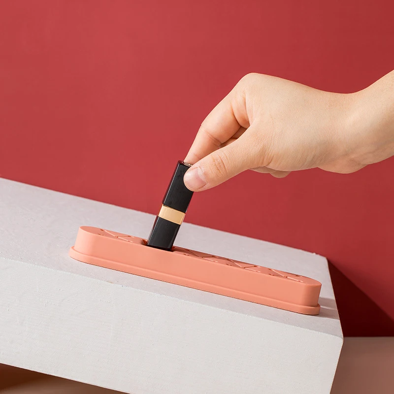 

5 Grid Silicone Storage Organizer Lipstick Storage Box Desktop Cosmetic Finishing Bedroom Desktop Storage Box Household Items