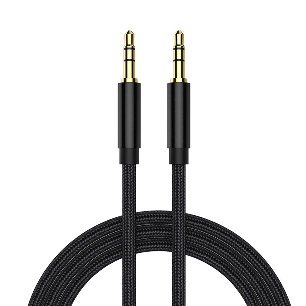 

3.5mm Nylon Braided Aux Cable 3.3ft/1m Hi-Fi Sound Audio Auxiliary Input Adapter Male to Male AUX Cord for Car Stereos Speaker