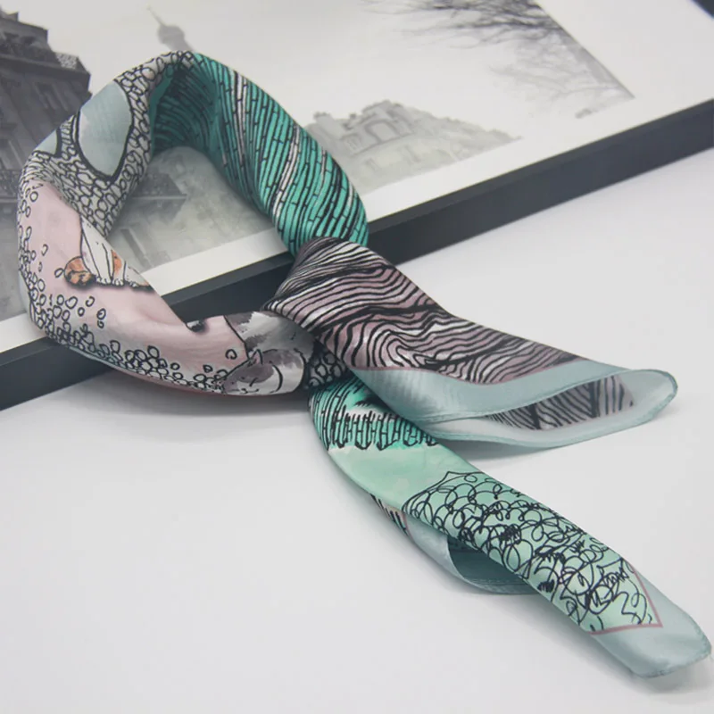100% шелковый шарф хиджаб Для женщин женский платок Hairscarf Luxe Bufanda Mujer животных