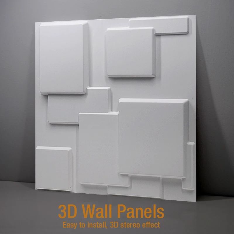 50x50 см 3D настенная панель простая абстракция вогнутые художественные настенные наклейки домашний декор настенное покрытие 3D формы резьба по дереву ваза для цветов
