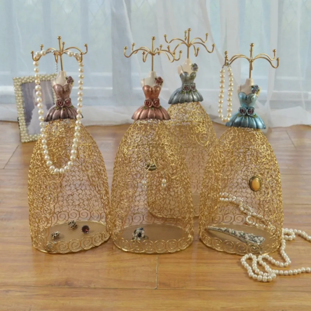 Новинка 4 вида стилей Золотой гладить Art Коробка для хранения ювелирных изделий