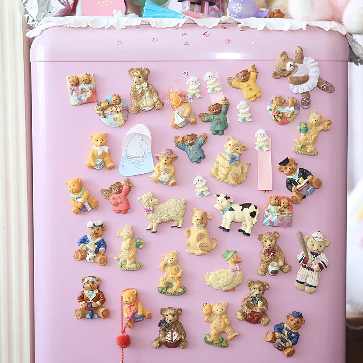 Небольшой Магнит на холодильник с животным ручной росписью смолы блокнот для