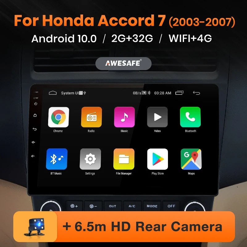 AWESAFE PX9 для Honda Accord 7 2003 2004 2005 2006 2007 автомобильный Радио Мультимедийный видео плеер