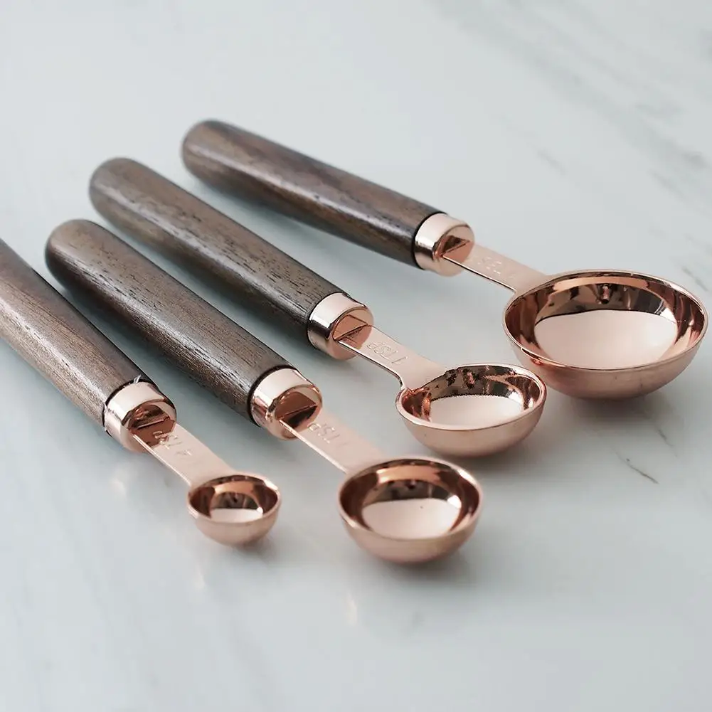 4 шт./компл. Инструменты для выпечки дома и кухни медные измерительные ложки с