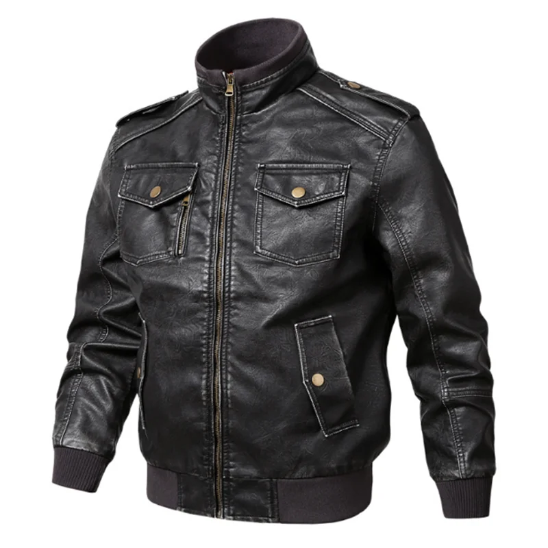

Men Leather Jacket Casual Plus Size Jaqueta Masculino Casaco Abrigos Motocyklowa Mantel Inverno Motociclista Kurtka Kaban Giacca
