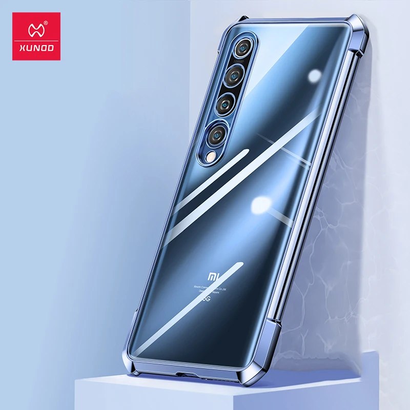 Чехол Xundd для Xiaomi Mi 10 противоударный прозрачный чехол с перчатками стеклянная