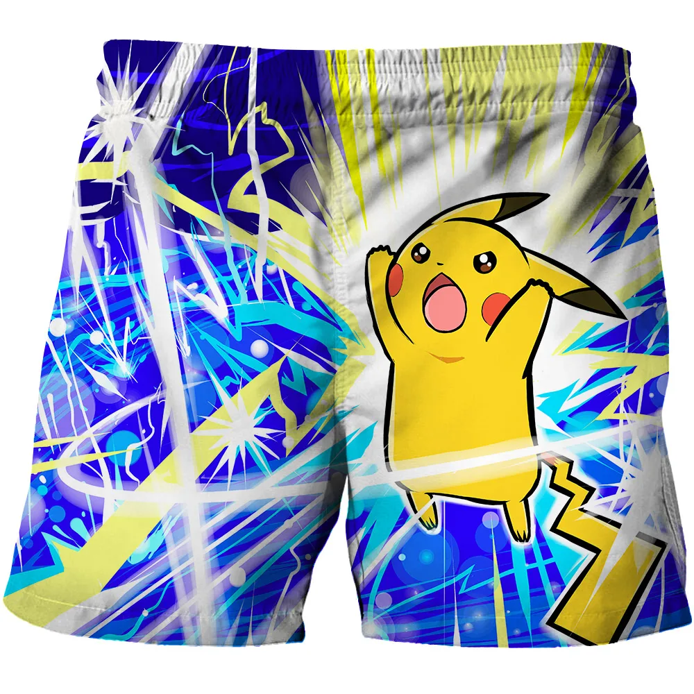 

Children Clothing 2021 Summer Poke-mon Boys And Girls Breathable Beach Shorts Baby Kids Clothes Fashion Novelty Wear Out Cartoon