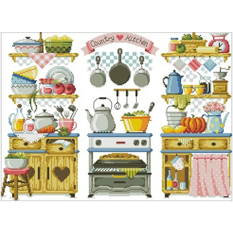 

Kitchen kit patterns Counted Cross Stitch 11CT 14CT DIY Cross Stitch Kits Embroidery Needlework Sets home decor