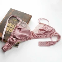 womens 100 silk bra brassiere honeymoon lingerie lace 34b 36b 38b 40b 42b sheer bra underwear sleep tops wireless bra unlined