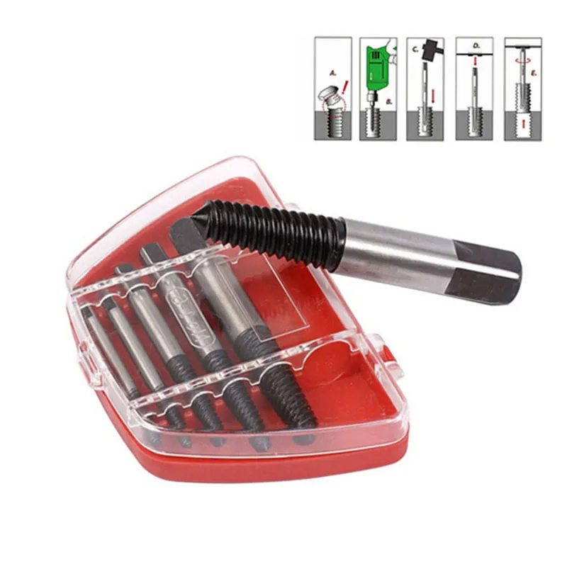 

NEW 6pc Damaged Broken Stripped SCREW EXTRACTOR Drill Bit Tool Set Bolt Remover