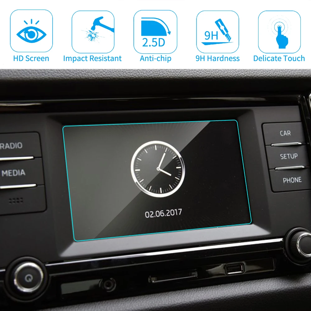 6 5 8 9 дюймов для Skoda Kodiaq Karoq Автомобильный GPS навигатор закаленное стекло Защита