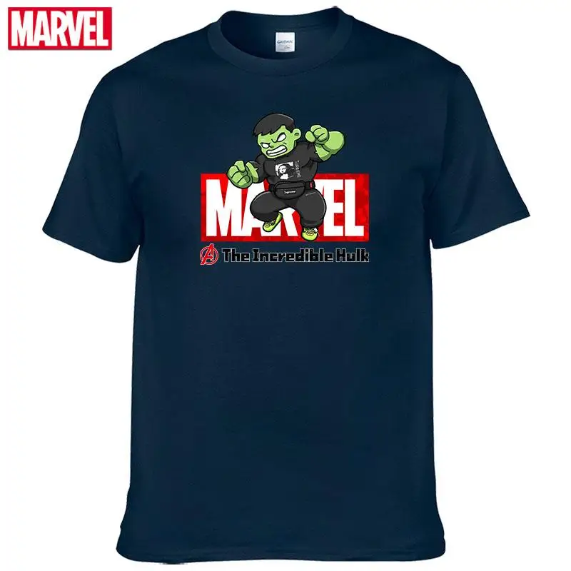 

Marvel The Avengers Hulk Print T-shirt Comfortable Breathable 100% Cotton Fashion Clothes For Teens Summer Tops Men Clothing