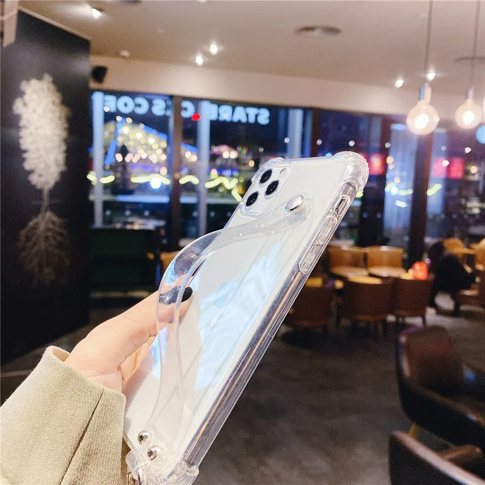 Роскошные блестящие чехлы для телефонов с ремешком на запястье iPhone 11 Pro X XS Max XR