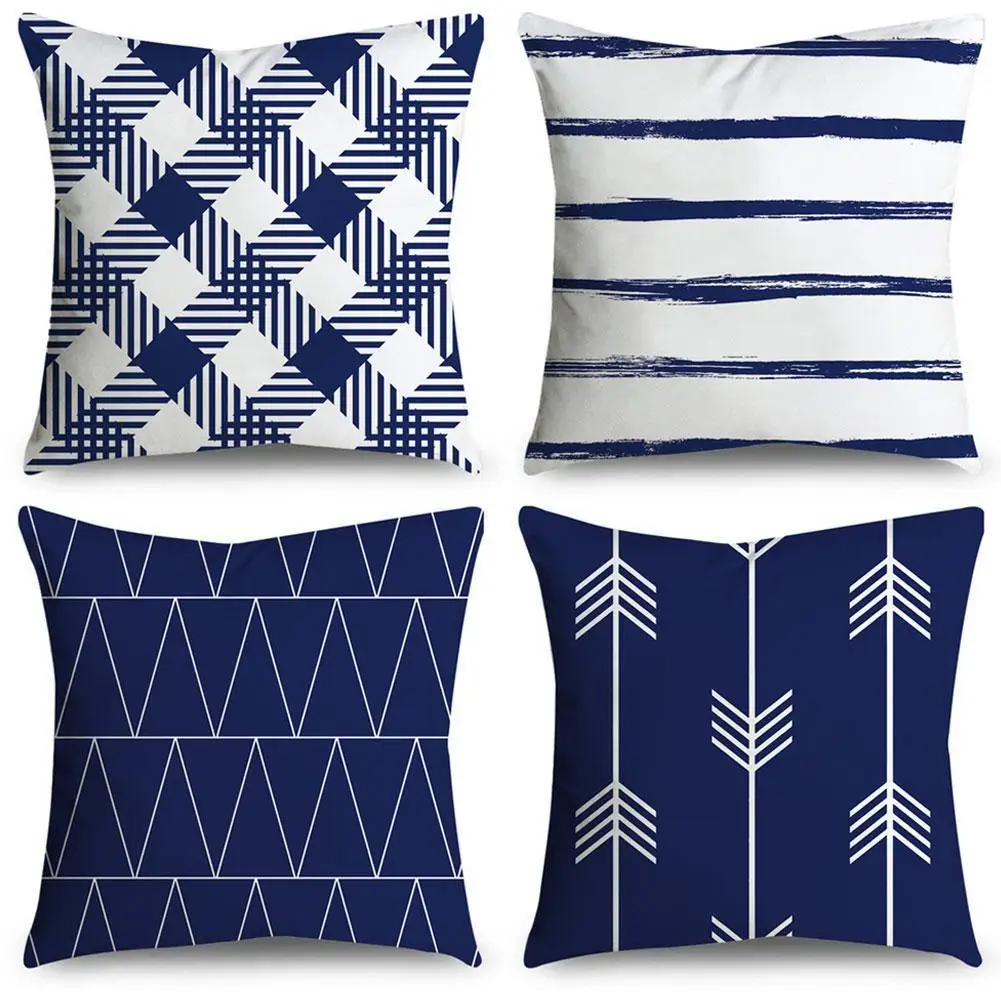 

Blue pattern Decorative Cushion Cover Floral Pillow Case For Car Sofa Decor Pillowcase Home Pillows 45cm x 45cm