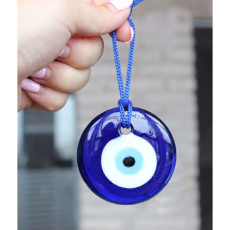 

Lucky Turkish Greek Evil Blue Eye Charm Pendant Blue Lamp Work Glass Car Home Amulet Pendant Eye Jewelry Accessories