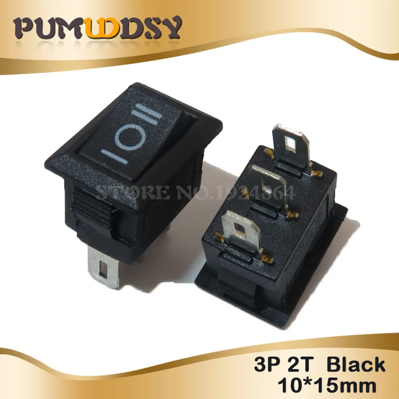 10 шт. кнопочный переключатель 10x15 мм SPST 2Pin 3pin 3A 250V KCD11 оснастка вкл/Выкл Лодка кулисный переключатель 10 мм* 15 мм черный красный и белый