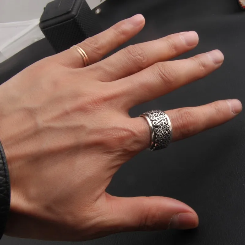 Кольцо мужское из серебра 100% пробы с облаком|thai silver ring|finger ringsilver ring |