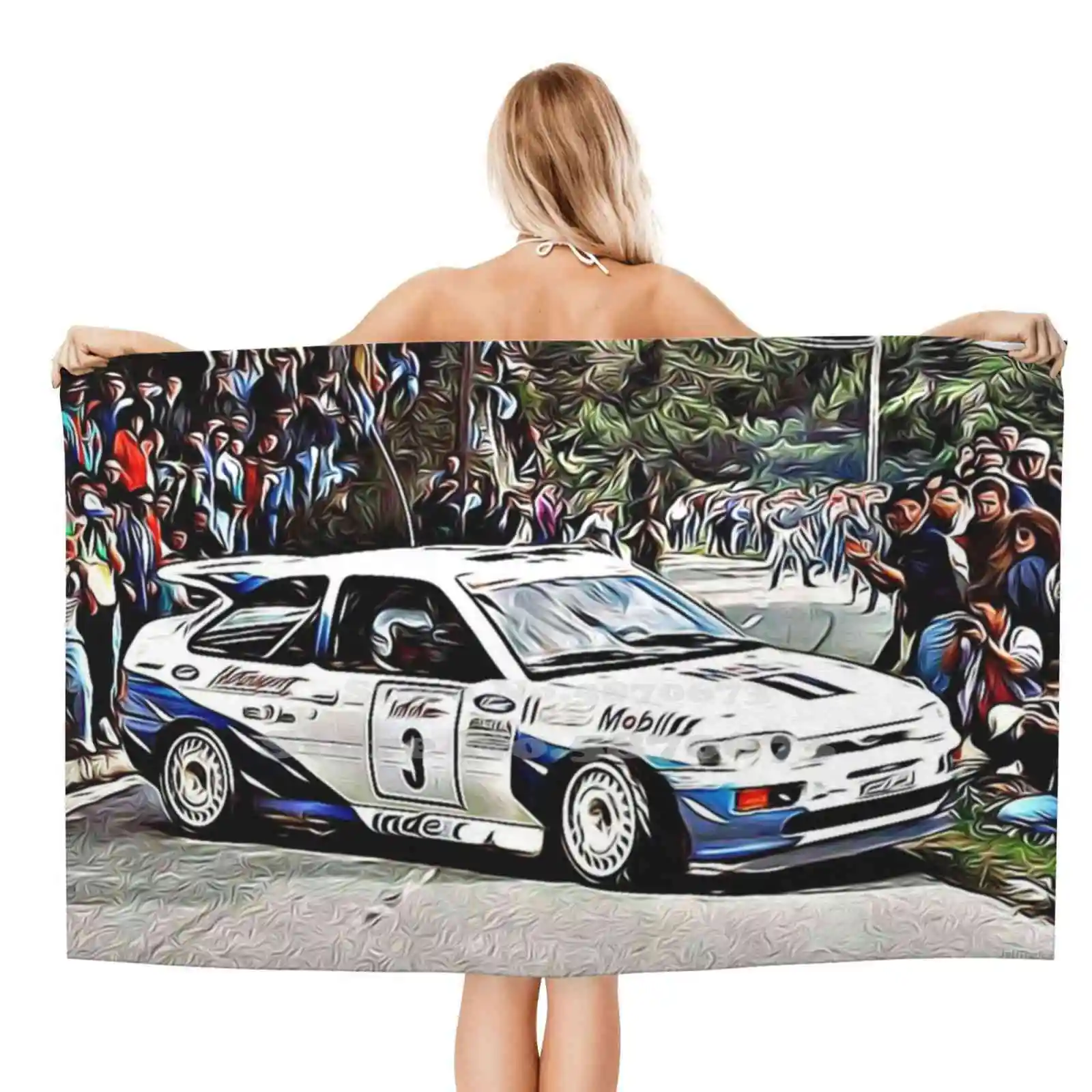 Банное полотенце с 3D принтом Ford Escort Rs Cosworth сильное водопоглощение Mitsubishi Rally Ralliart Sb