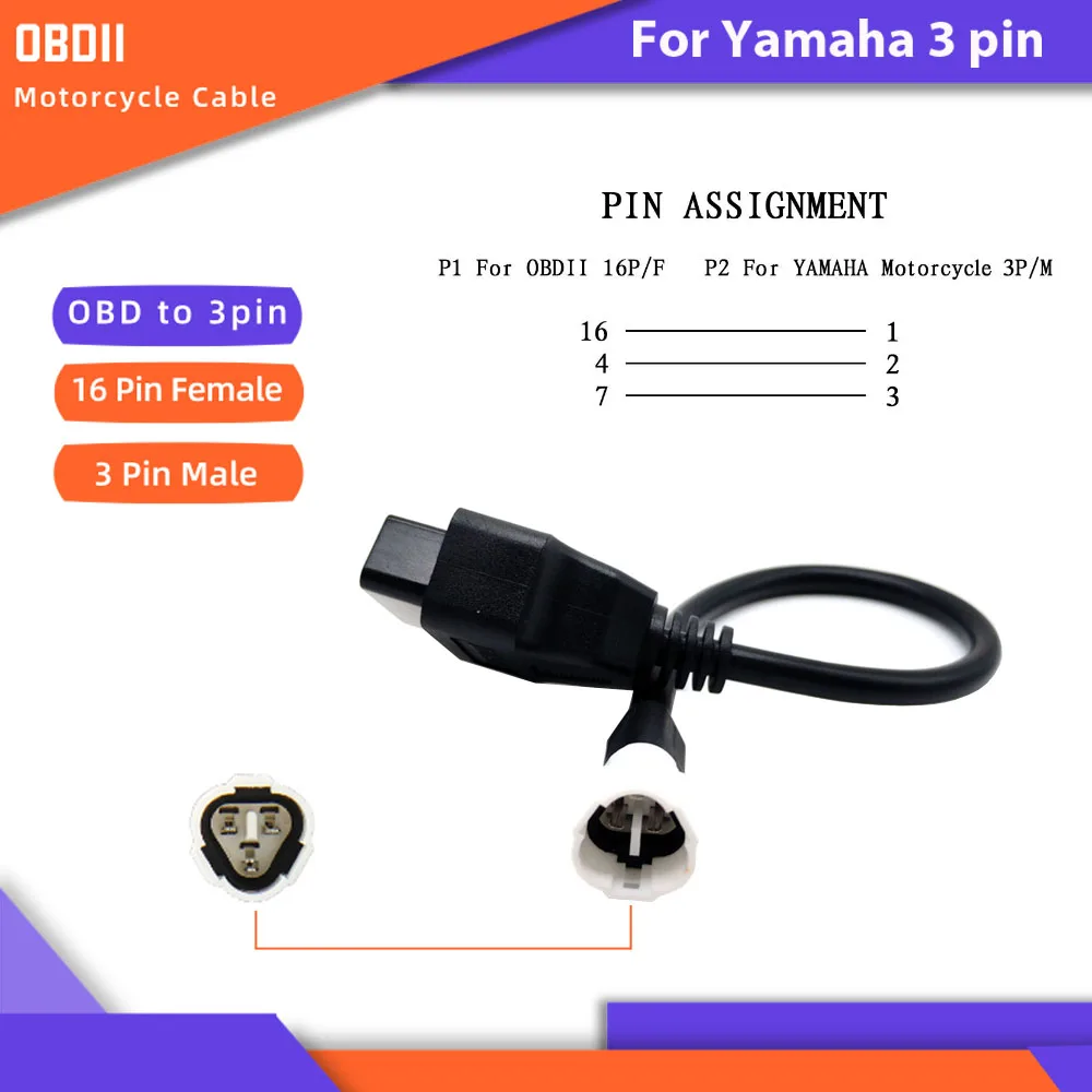 Кабель OBD2 для диагностики мотоцикла Honda 6Pin Suzuki KAWASAKI Ducadi 4Pin Yamaha 3Pin KYMCO |