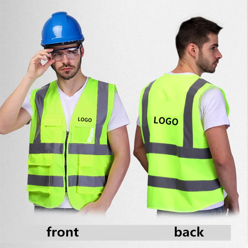 Светоотражающий жилет с логотипом на заказ 10 шт. дышащая защитная одежда для