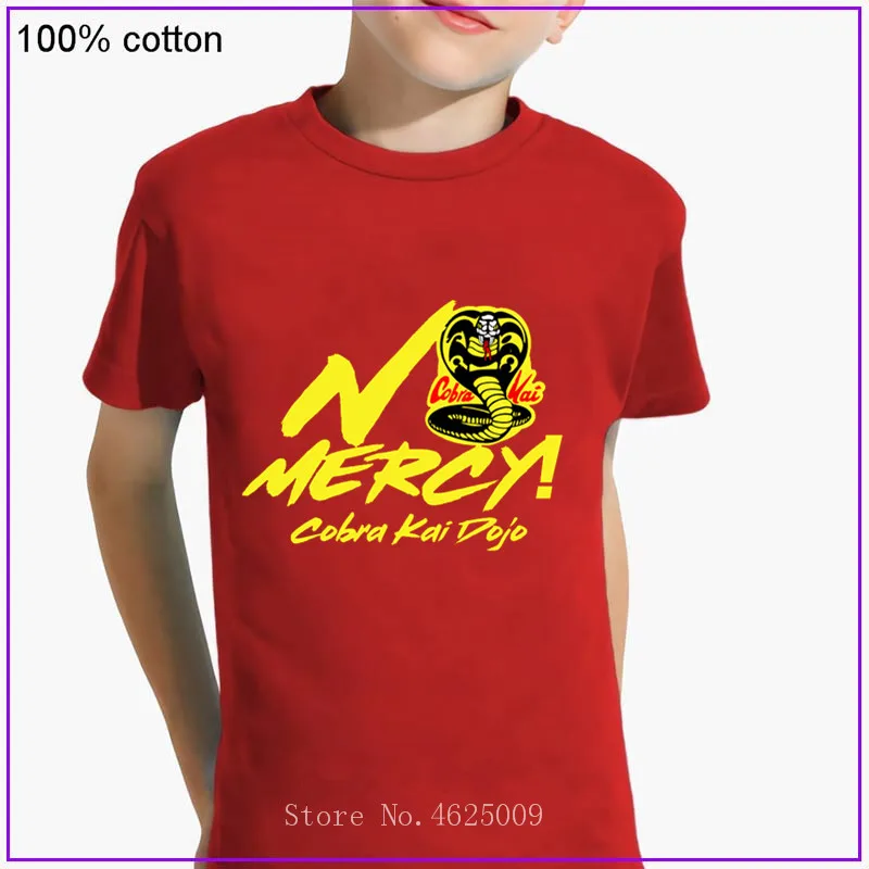 

Japan kung fu style No Mercy Cobra Kai tshirt children clothes tshirts Karate kids t-shirts cobra kai tshirt tee shirt