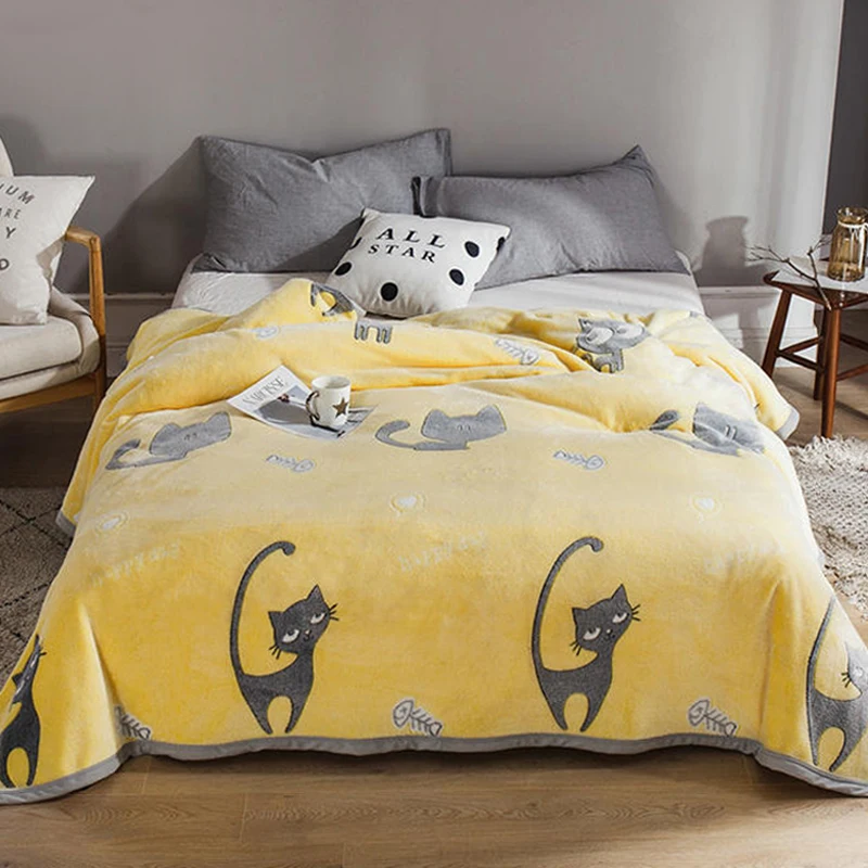 

Colorful Cobertor Sofa/Beds Plaid Winter Warm Stitching Blankets Cartoon Romantic Style Throw Blanket Sofa Decorative Slipcover