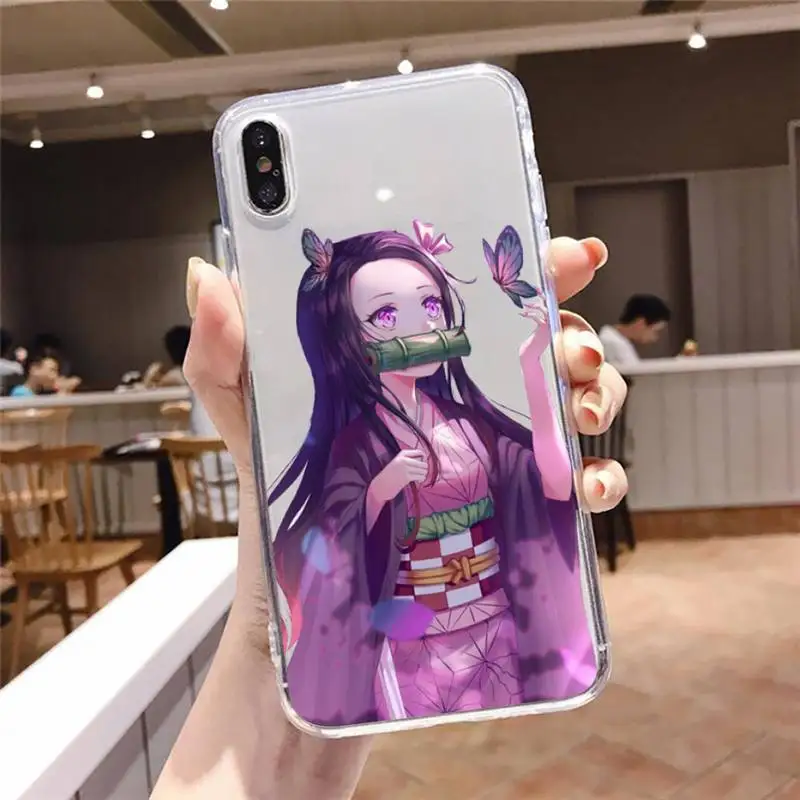 

Kimetsu No Yaiba Demon Slayer Phone Case Transparent soft For iphone 5 5s 5c se 6 6s 7 8 11 12 plus mini x xs xr pro max