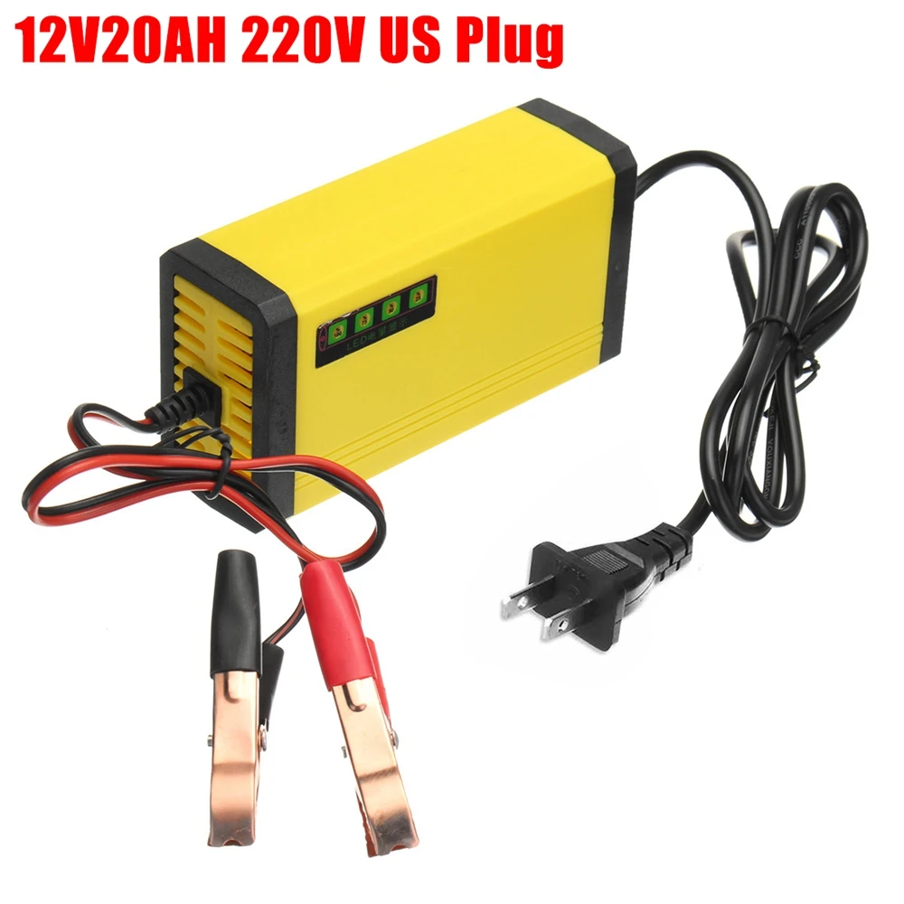 

Car EU Battery Charger 12V 2AH-20AH Motorcycle Smart Automatic Maintainer Short circuit protection battery display charger