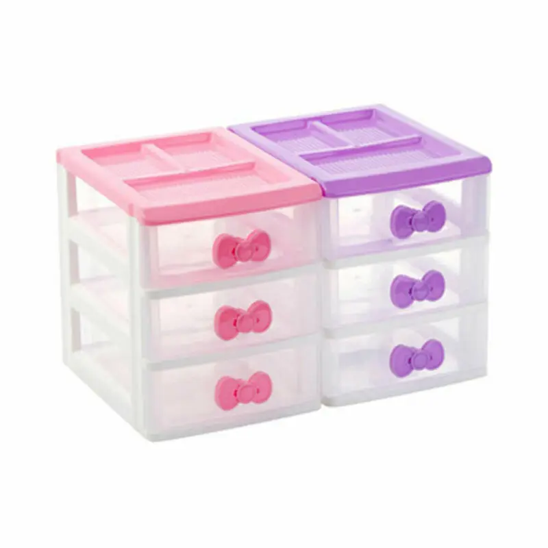 Пластиковый мини Настольный ящик для ювелирных украшений ожерелье макияж Чехол