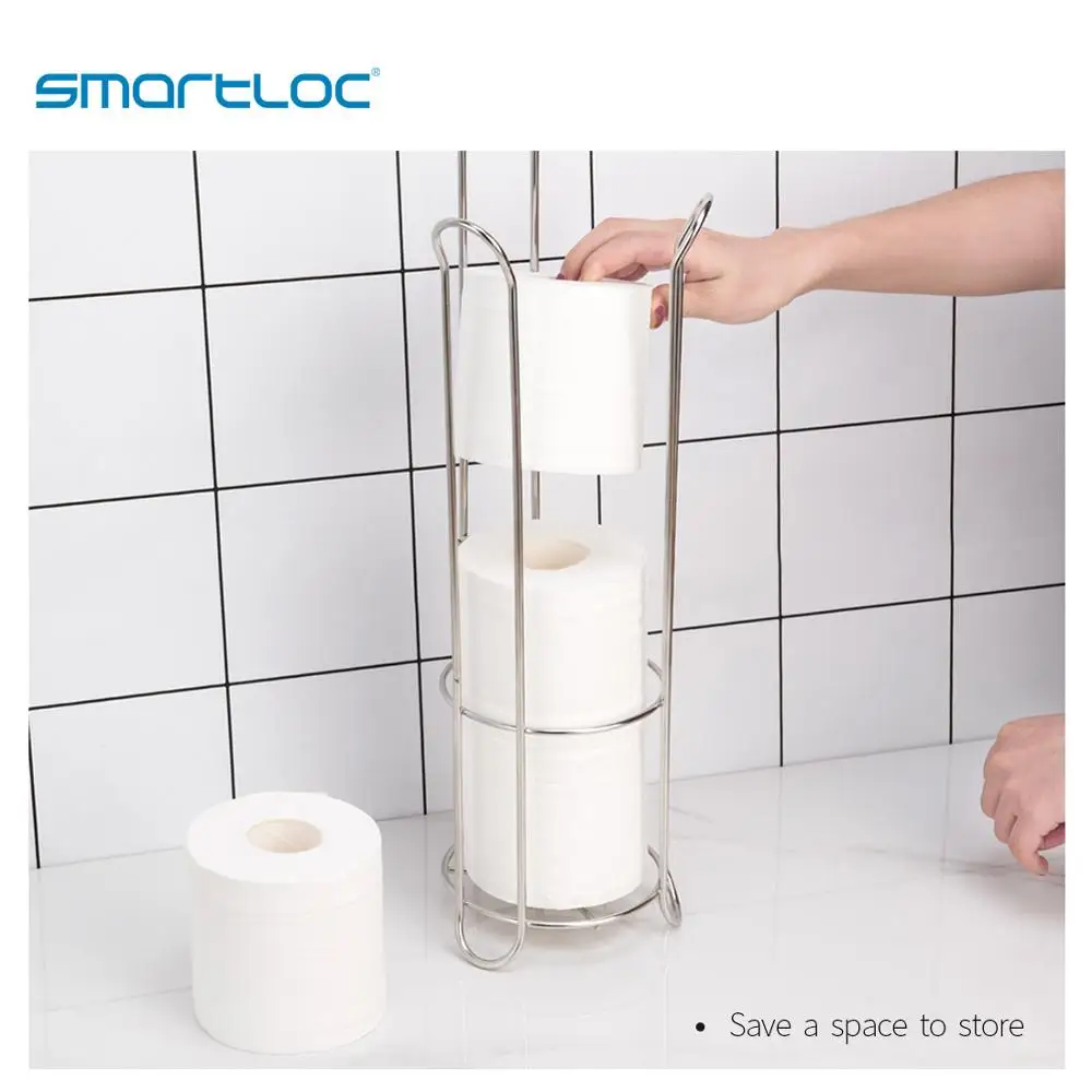 smartloc ss large stand toilet paper holder tissue roll rack bathroom storage container bath accessories kitchen organizer free global shipping