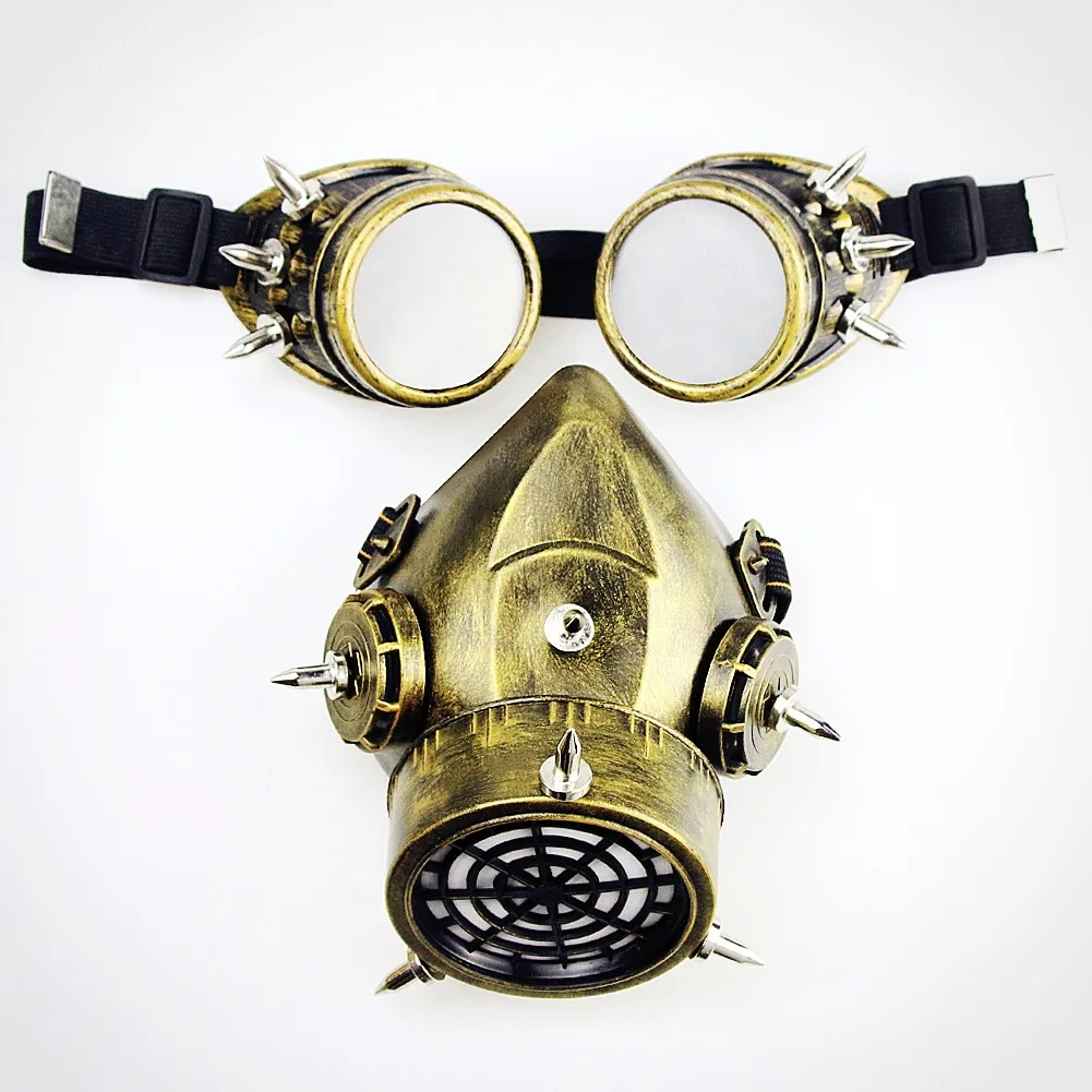 Модная Готическая маска с заклепками в стиле панк Золотая/серебряная для мужчин