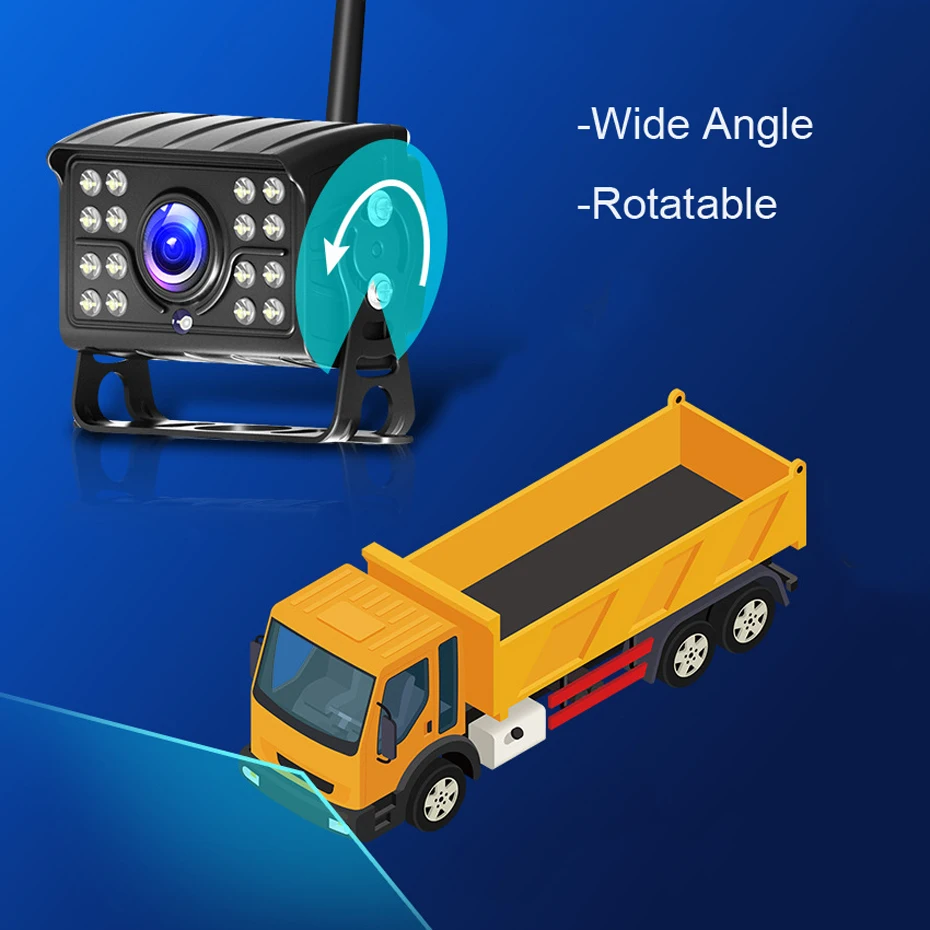 구매 7 인치 AHD 모니터 DVR 4 무선 카메라 백 주차 센서 백업 대시 레코더 리버스 360 캠 자동차 트럭 후면보기 D012