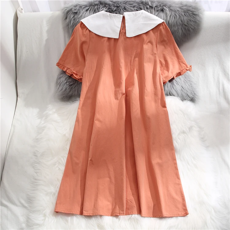 

Summer Dress Women Short Sleeve Cute Dresses Sweet Korean Style Dress Kawaii Dress Loose Lovely