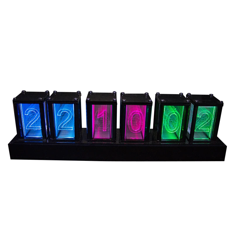 

Настольные Креативные украшения RGB псевдо светящиеся трубчатые часы LED Vibrato Сделай Сам акриловые цифровые часы