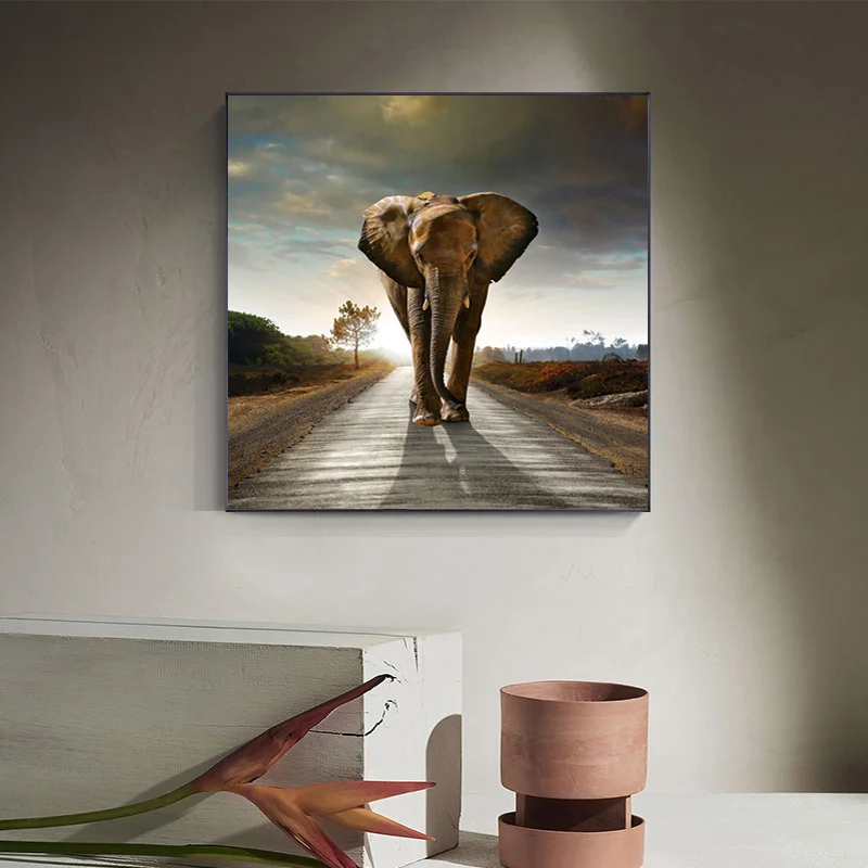 Постеры с животными и печать холст картина маслом украшения слон настенные