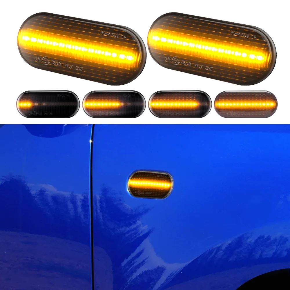 2 шт. течет желтый Поворотники боковые габаритные светильник для Volkswagen VW Golf Bora Lupo