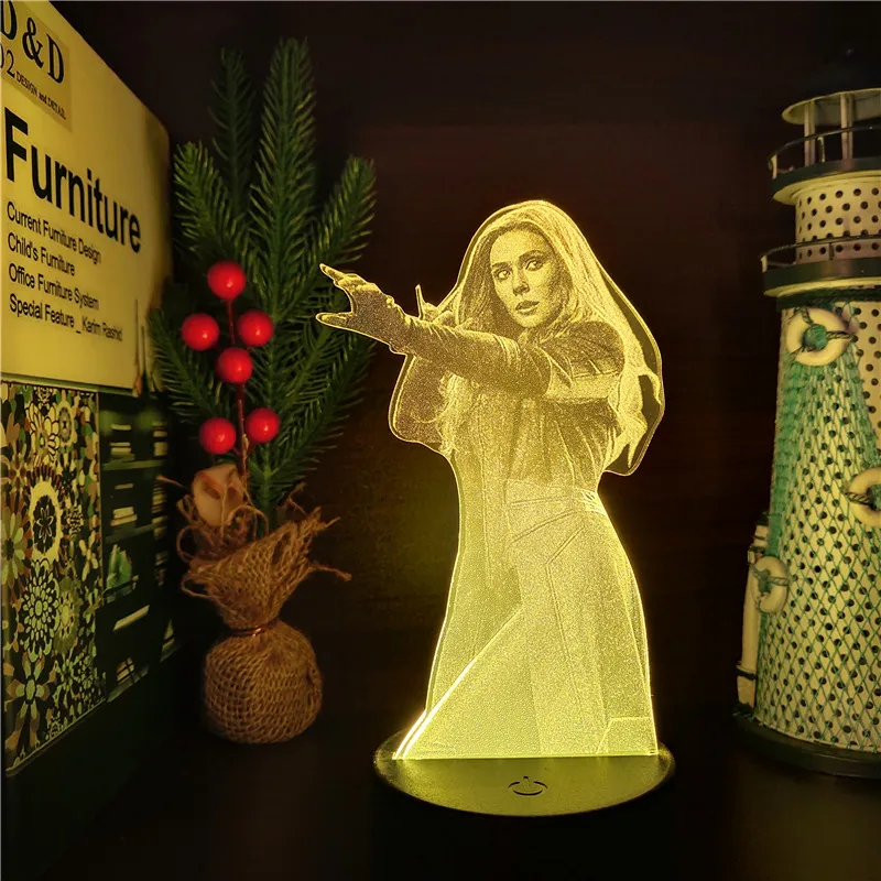 С героями комиксов Марвел Алая ведьма Ванда видение 3D визуальный светильник