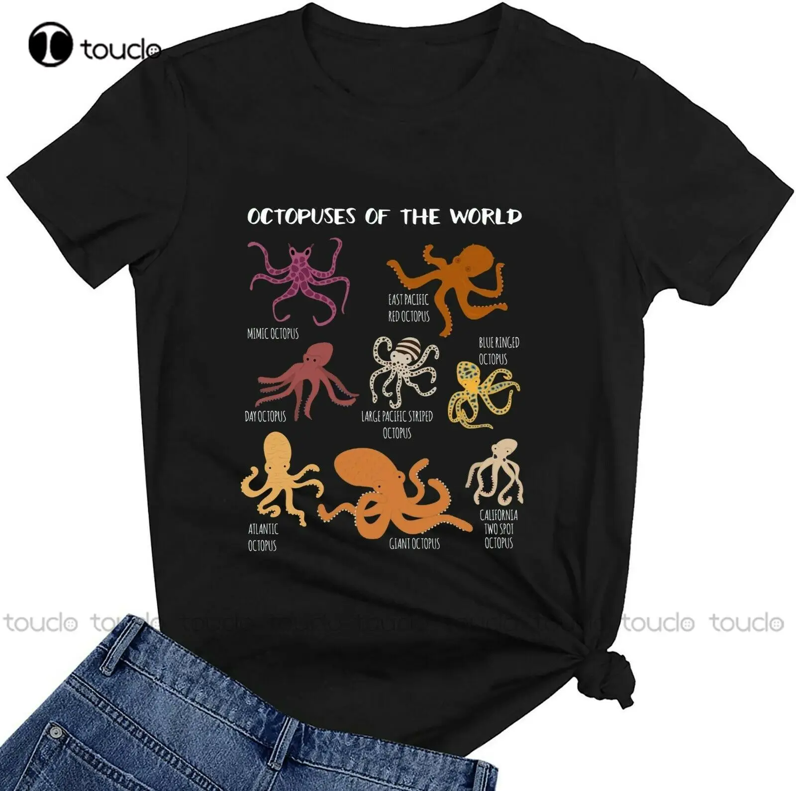 

New Octopuses Of The World Mimic Octopus Atlantic Octopus Unisex T Shirt Size S-5Xl Shirts For Men Short Sleeve
