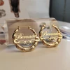 Pendientes de bambú de 30mm-100mm, pendientes personalizados con nombre, estilo de bambú, con personalidad, en forma de corazón, con caja de regalo 4