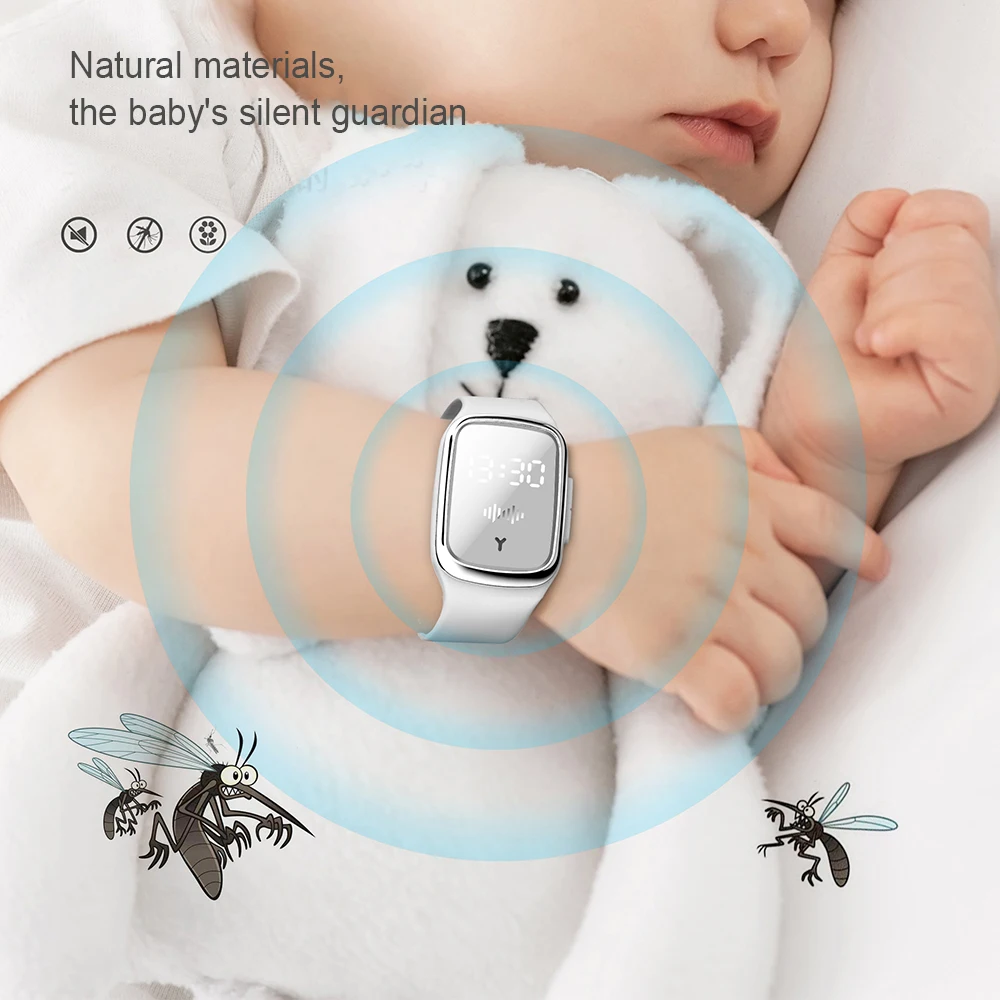 Ультразвуковой репеллент от комаров водонепроницаемый браслет насекомых с