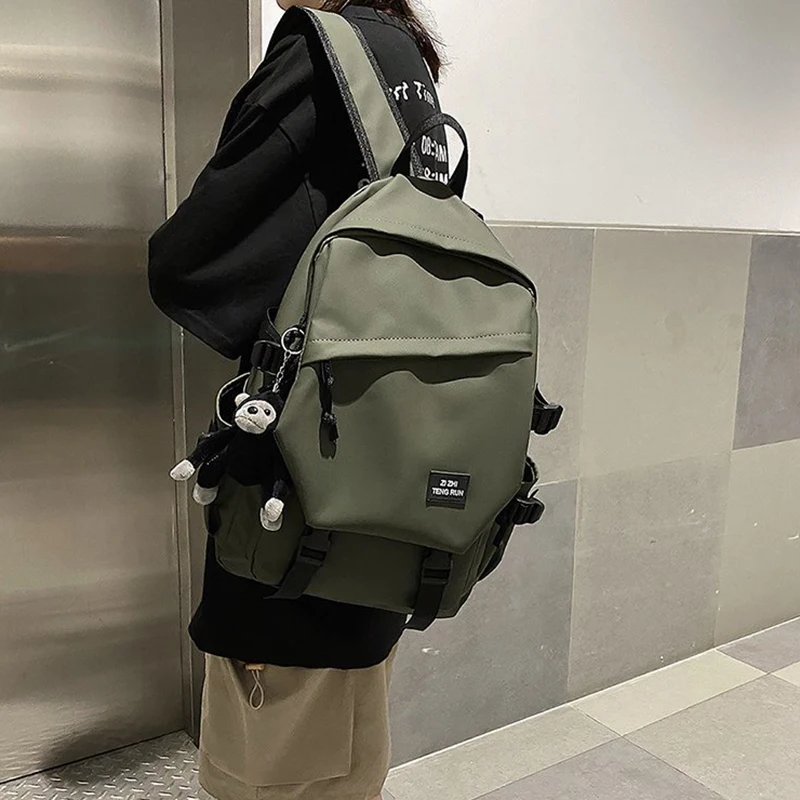 

Водонепроницаемый рюкзак из ткани Оксфорд с покрытием, простой удобный дорожный ранец, школьный портфель для девочек и мальчиков-подростко...