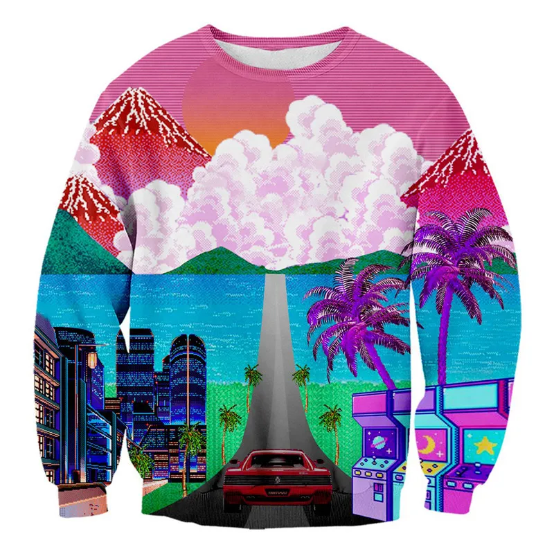 Свитер Vapor Wave забавный крутой свитшот новинка зимние мужские пуловеры в стиле
