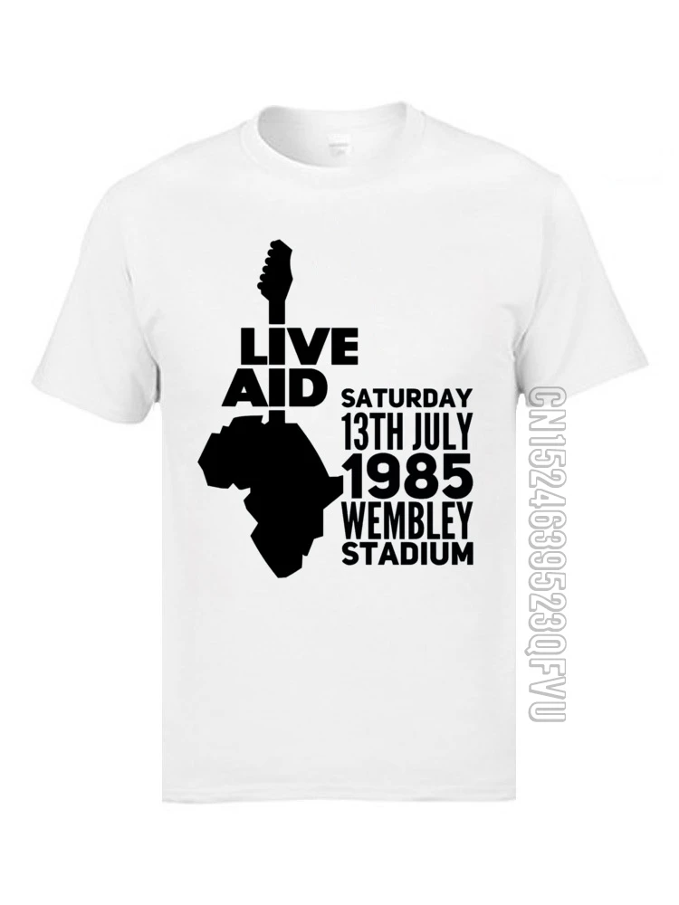 

Live Aid Rock Music T-shirts Queen Electronic Guitar Hip Hop Dance Concert Tshirts Hardcore Eminem Rock Tees 100% Cotton Men