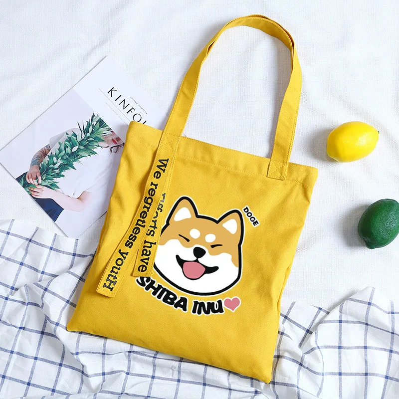 Женская сумка из холста с принтом собаки из аниме shiba Inu Doge, сумки-мессенджеры для дам, сумки через плечо, женские сумки