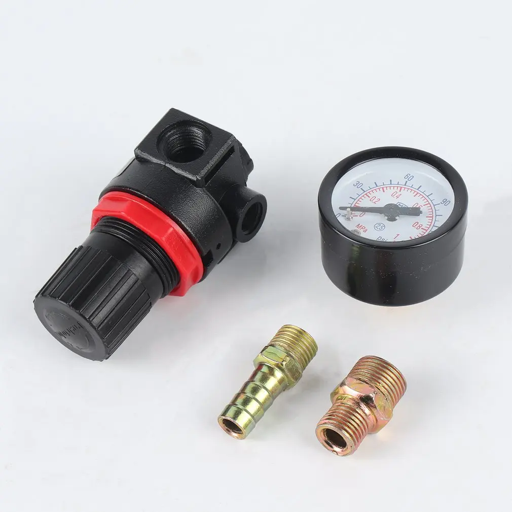 Mini 1/4 Thread 180PSI/12Bar Air Pressure Reducing Regulator Source Treatment Unit With Gauge Control Compresso | Инструменты