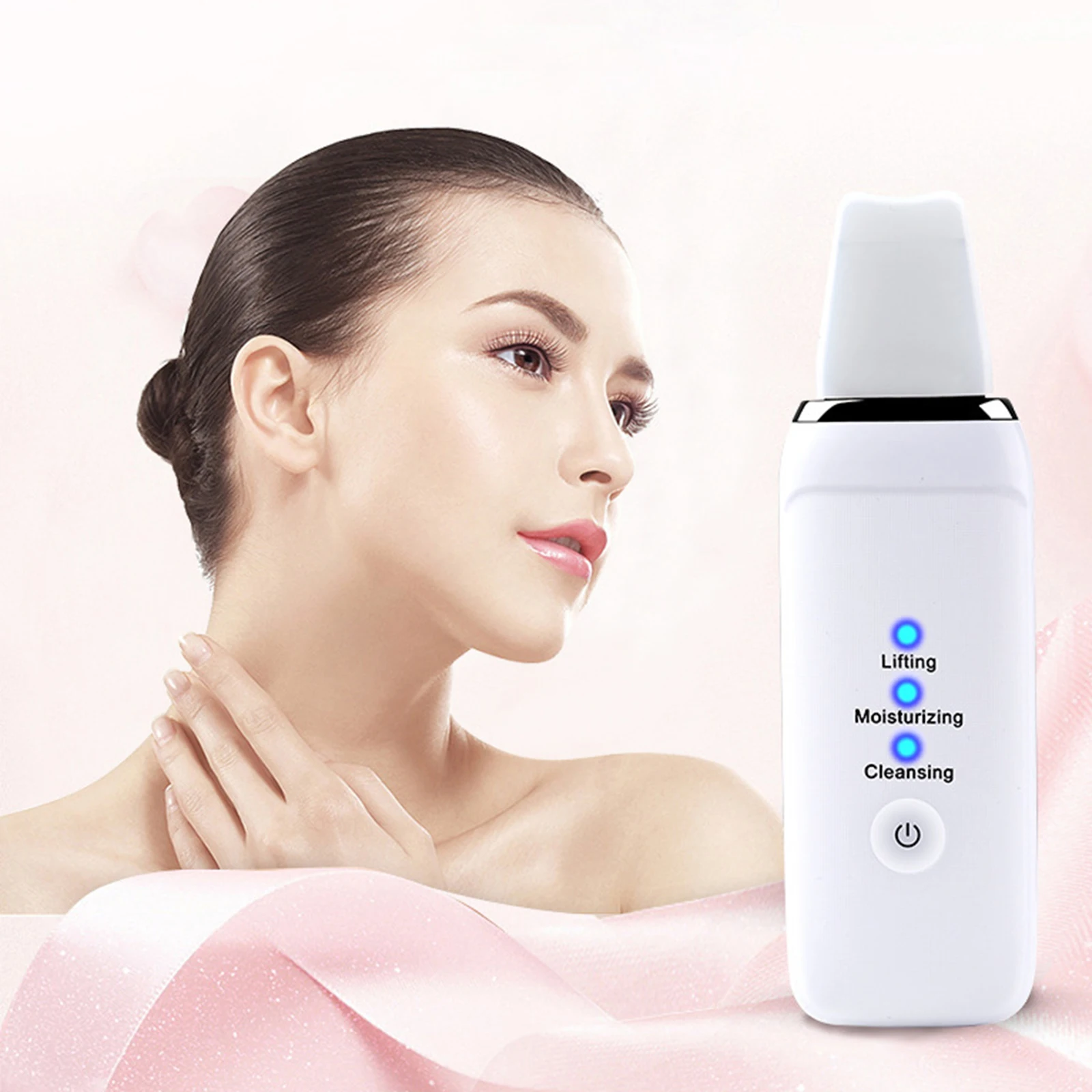 

Ultrasonic Skin Scrubber Pore Cleaner with 3 Modes Comedones Extractor Dermaplaning Tool Pore Extractor Pore Strips