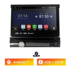 Автомагнитола 2 ГБ + 32 ГБ, 1 Din, Android 9,0, универсальная GPS навигация, Bluetooth, сенсорный экран, Wi Fi, автомобильная аудиосистема, стереокамера, Автомобильная Мультимедийная система 4G